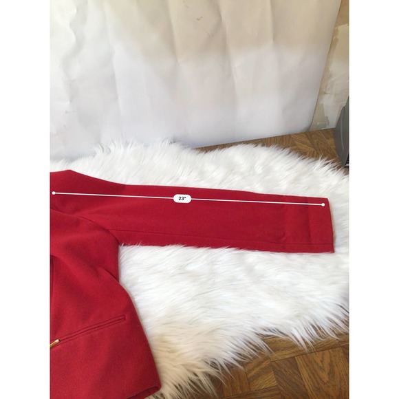 Chico’s Everyday solid Ponte Jacket red with leopard print women’s small - Picture 6 of 9